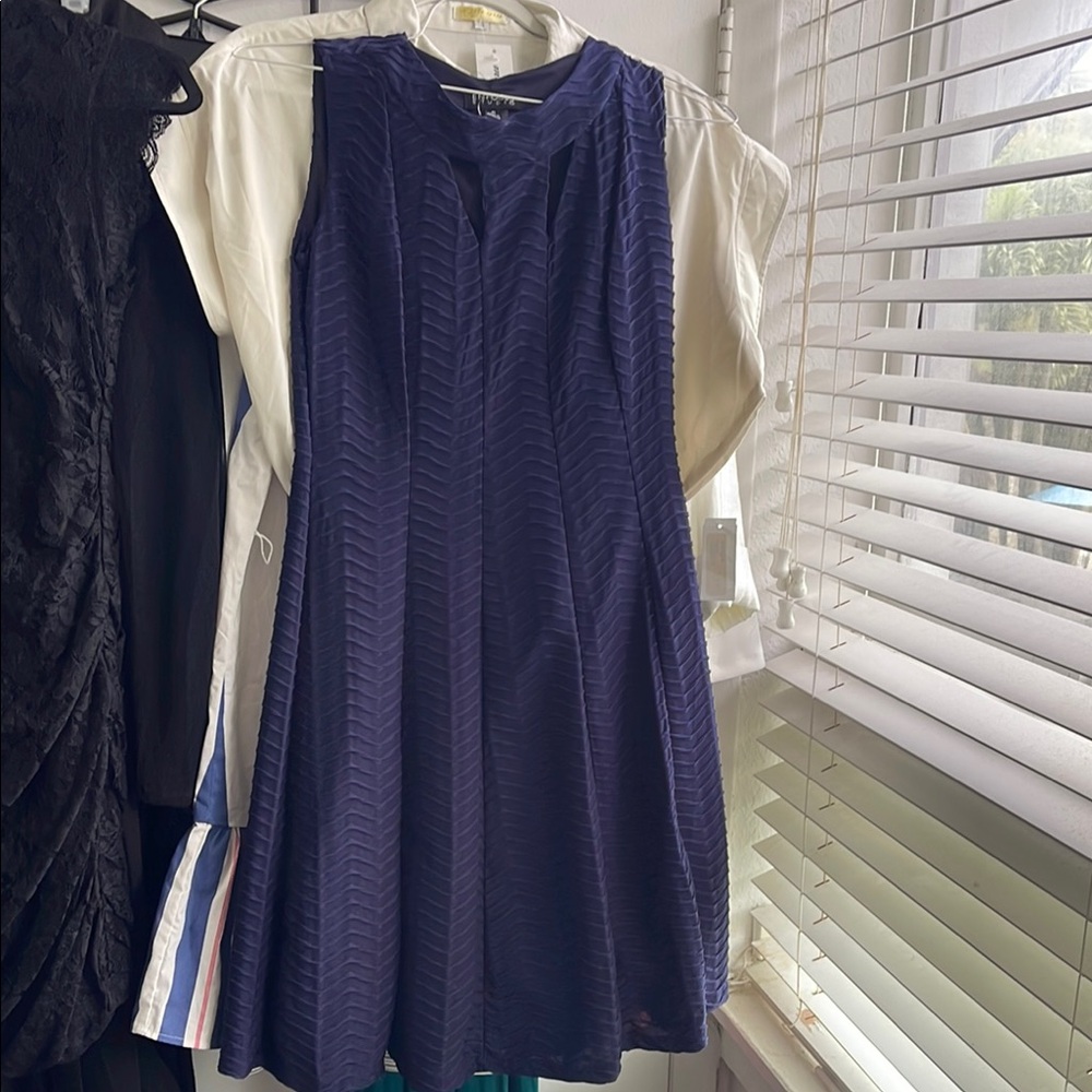 Elegant Navy Blue Sleeveless Dress